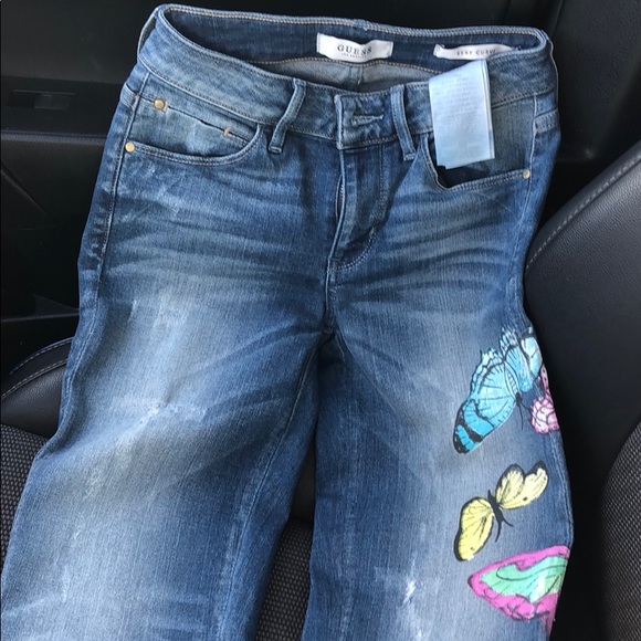 Guess Jean With Butterfly | Poshmark